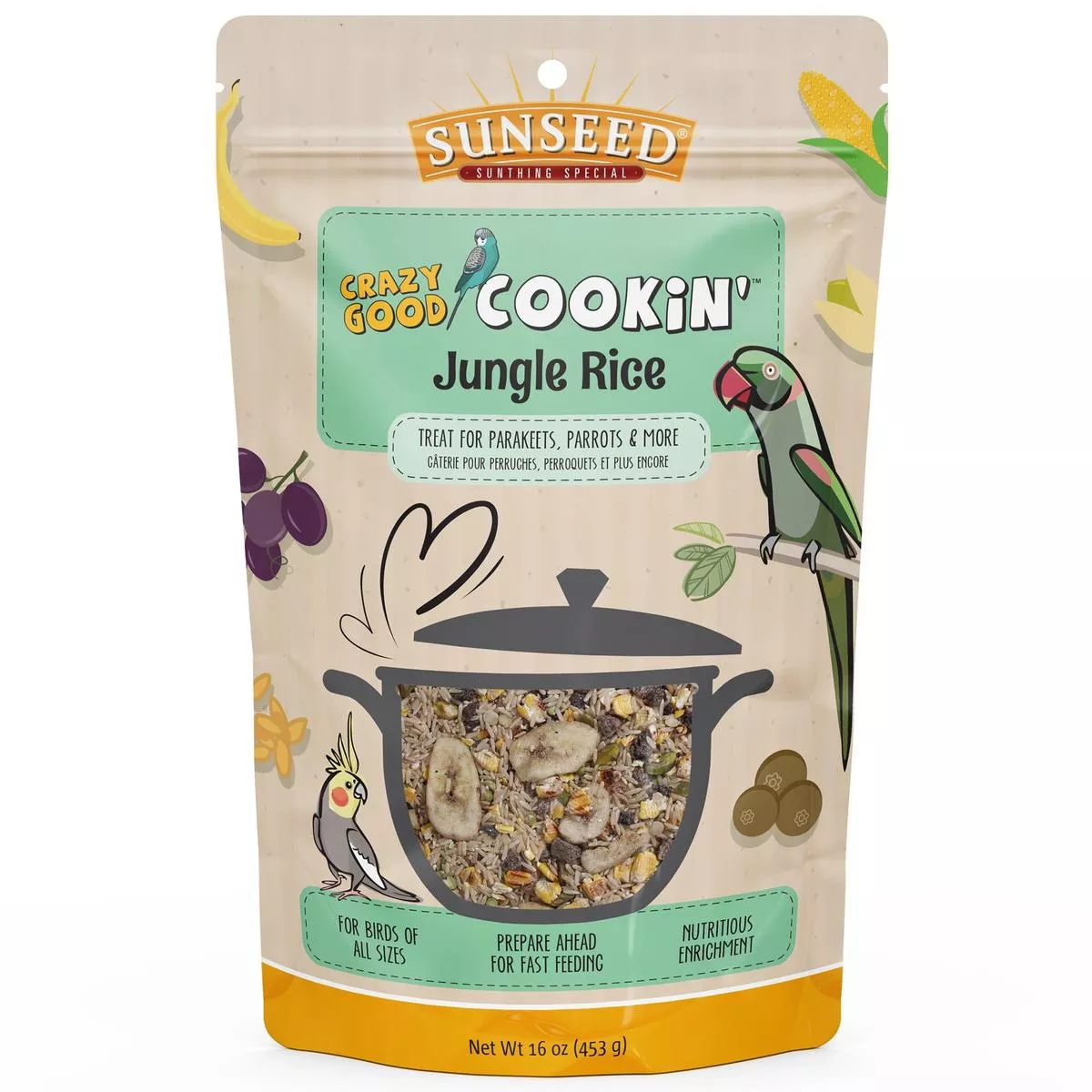 Sunseed Crazy Good Cookin’ Jungle Rice Bird Treats