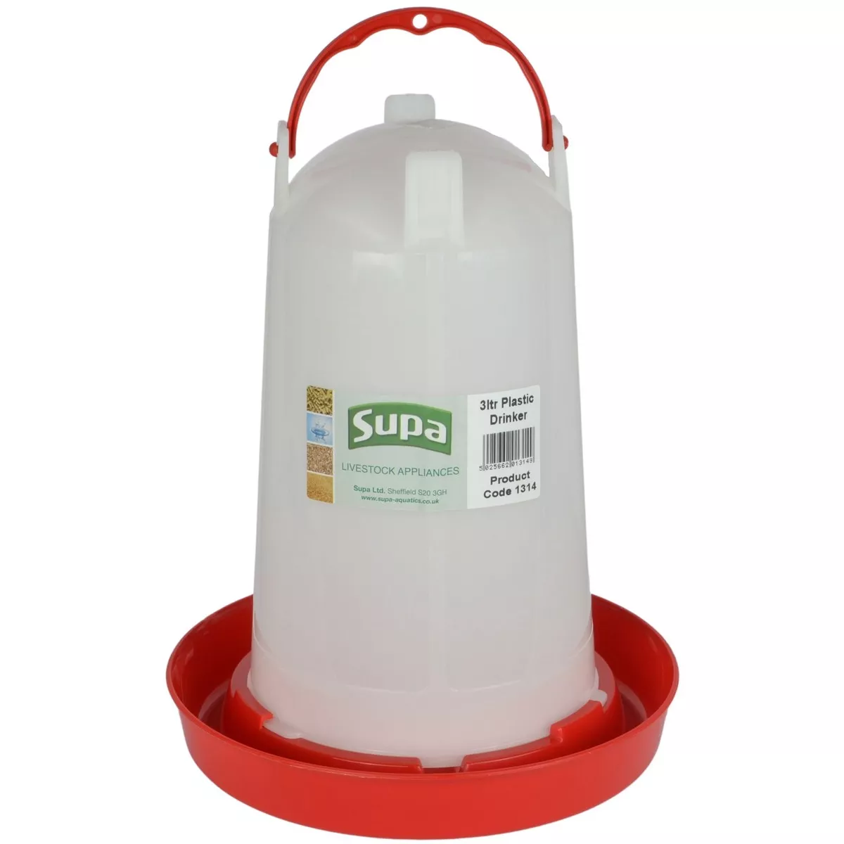 Supa Poultry Drinker Red & White 3ltr