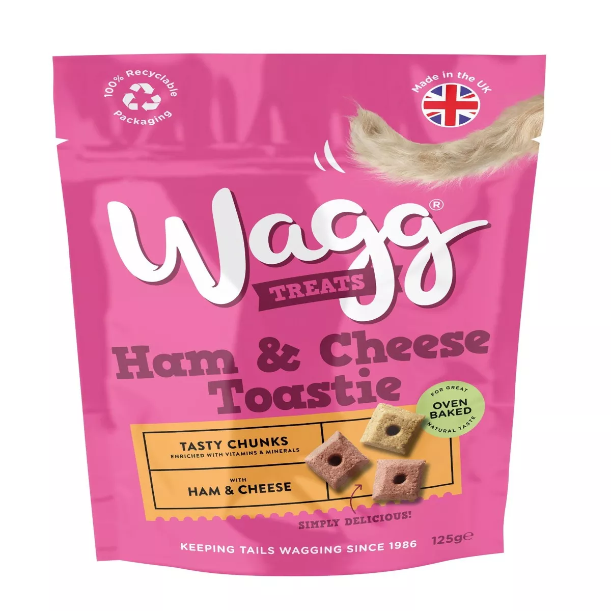 Wagg Ham With Cheese Toastie Treats 125g