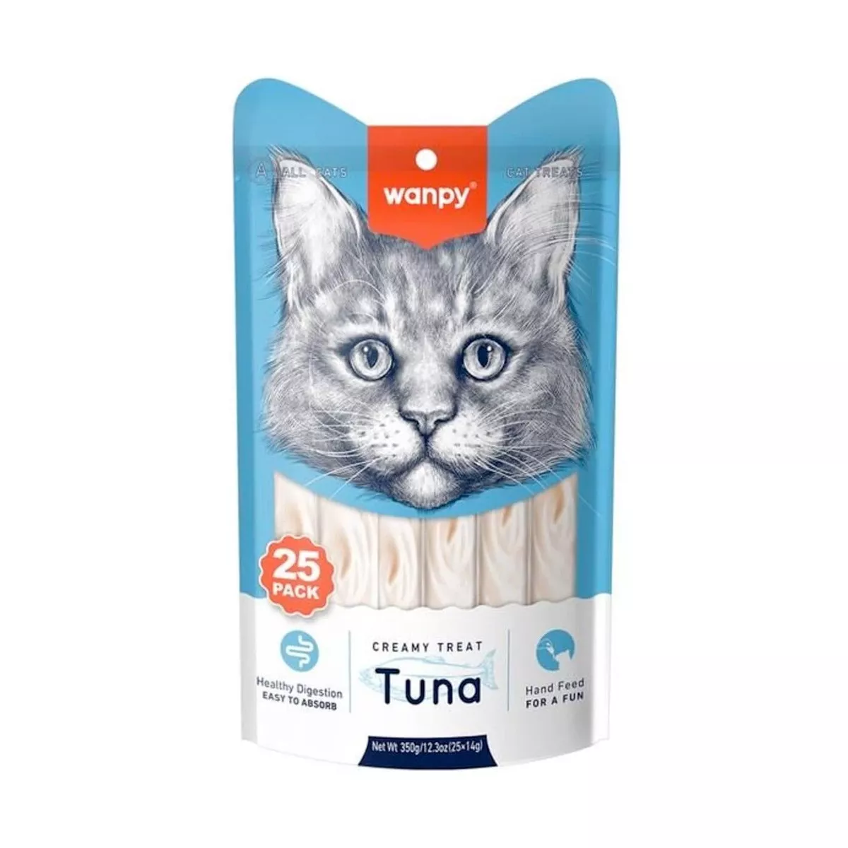 Wanpy Creamy Lickable Cat Treats Tuna (14g x 25pc)
