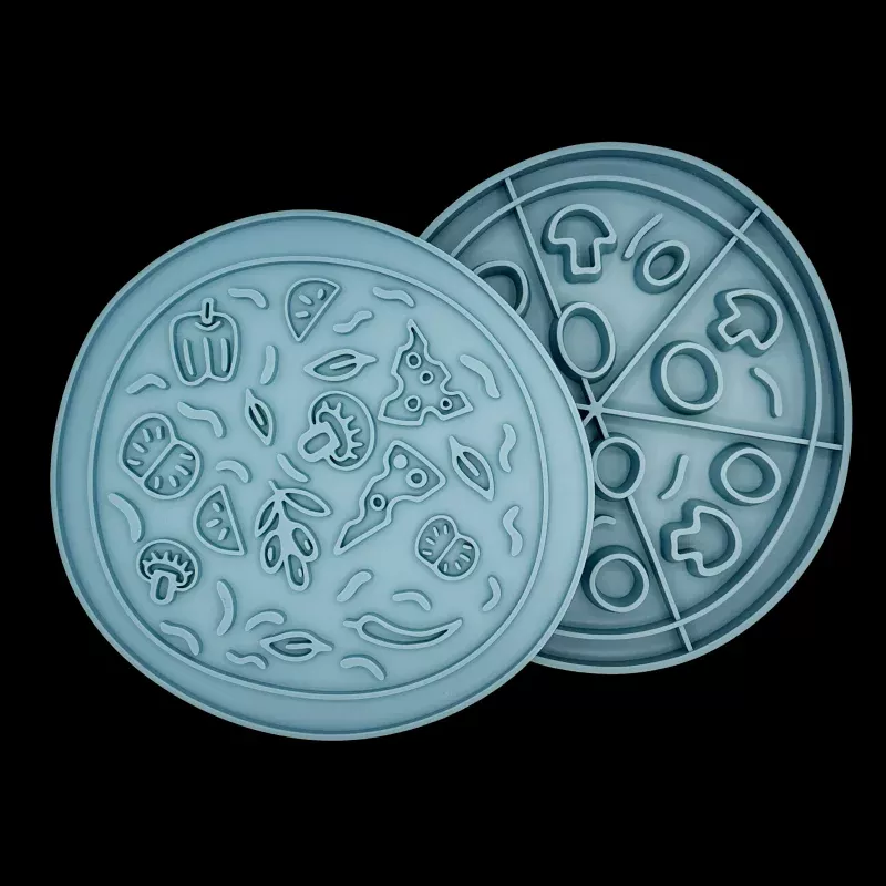 Woofsie - Pizza Snack Mat: 2-in-1 Lick Mat Slow Feed Bowl Combo