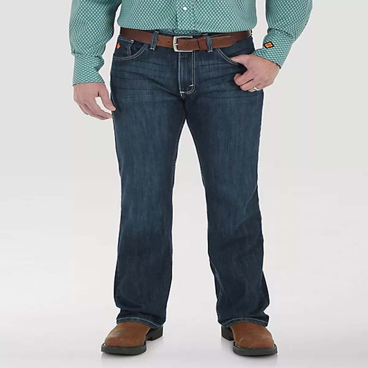 Wrangler FR Men's Flame Resistant Vintage Boot Jean Denim - Midstone