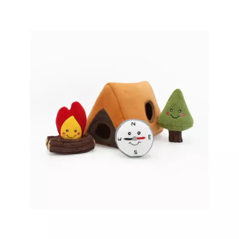 Zippy Paws Interactive Burrow Dog Toy – Camping Tent