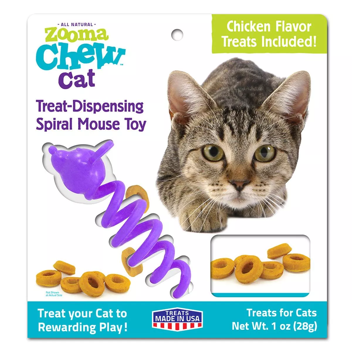 Zooma Chew Treat-Dispensing Spiral Mouse Cat Toy