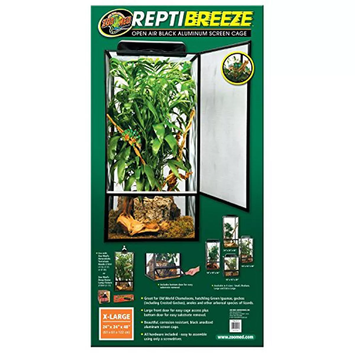 ZooMed ReptiBreeze Aluminum Screen Cage – X-Large