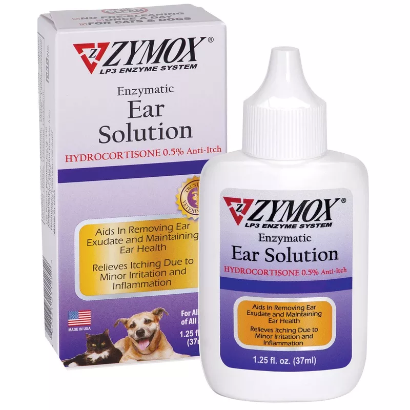 Zymox Ear Solution w/ .5% hydrocortisone – 1.25 oz. bottle