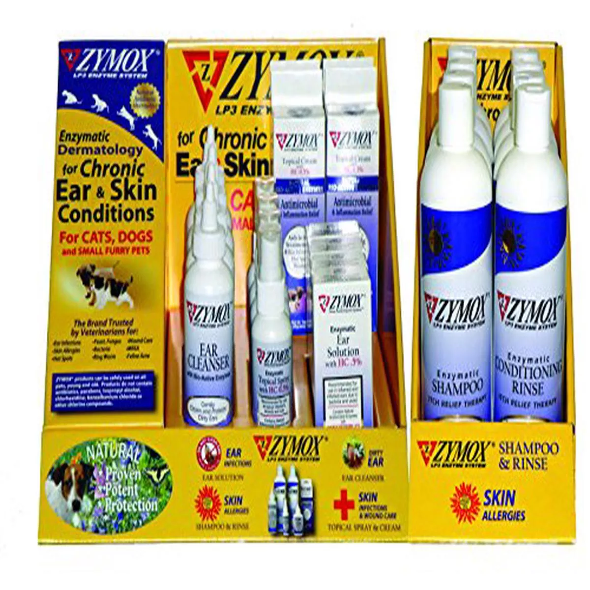 Zymox RZCDSC Counter Display with Shampoo & Rinse Sidecar – 4 ea. of 6 products – Default Title